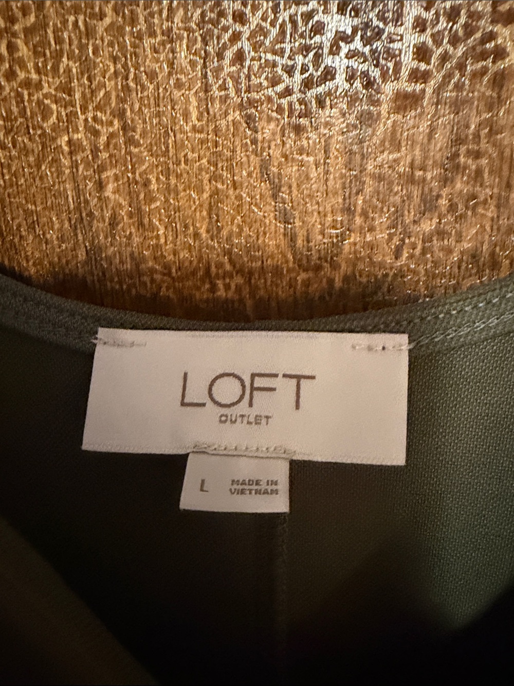 LOFT Olive Green Sleeveless Ruched Front Midi Dress - Picture 3 of 4